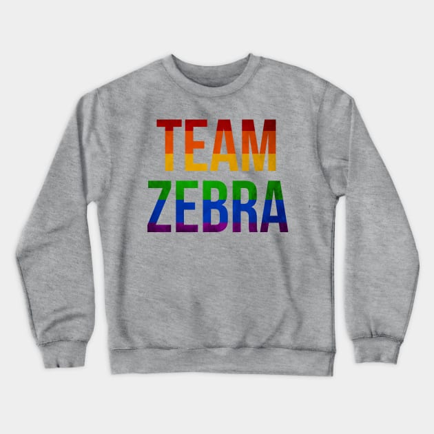 Team Zebra Gay Pride Crewneck Sweatshirt by fearcity